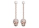 Philipp Plein Sliding $kull Crystal Dangle Earrings Rosegold