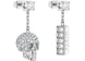 Philipp Plein Sliding $kull Crystal Dangle Earrings Stainless Steel