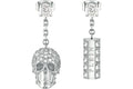 Philipp Plein Sliding $kull Crystal Dangle Earrings Stainless Steel
