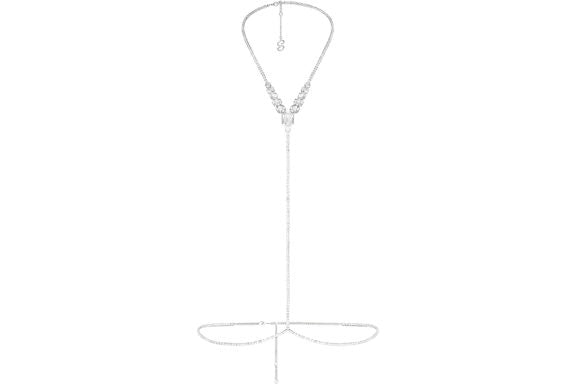 SKIMS x Swarovski Y Cup Chain Silver