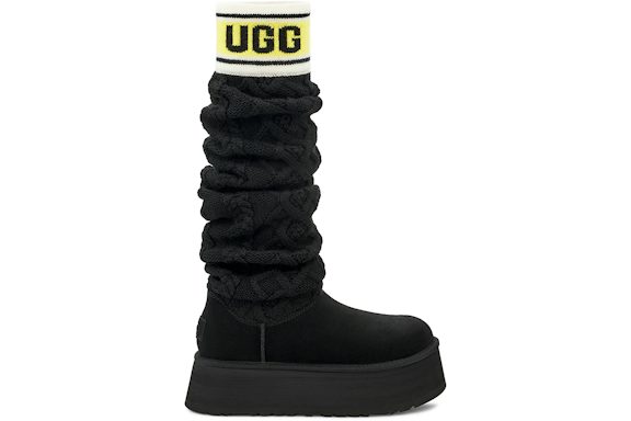 UGG Classic Sweater Letter Tall Boot Black (Women's)