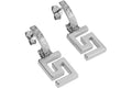 Versace Greca Drop Earrings Silver